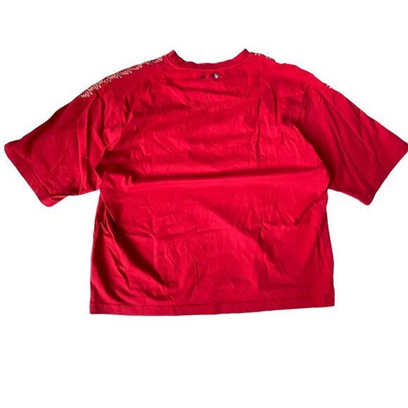 Vintage 1990s Coogi Embroidered T Shirt Cropped Boxy Red XL GUC - Picture 3 of 12